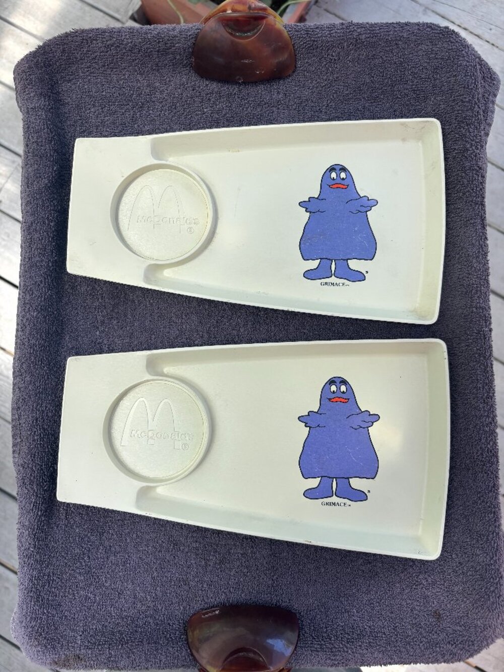 Vintage 70s McDonalds Happy Meal Serving Trays- Grimace Set Of 2